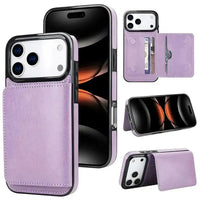Buy Classic Magnetic Wallet Phone Case, Credit Card Holder, Dual Layer, Lightweight, Slim Leather, Magnetic Protective Case - RAYNE at Caseles-iPhone 17 Pro Max, Rayne-Purple