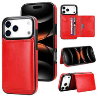 Buy Classic Magnetic Wallet Phone Case, Credit Card Holder, Dual Layer, Lightweight, Slim Leather, Magnetic Protective Case - RAYNE at Caseles-iPhone 17 Pro Max, Rayne-Red
