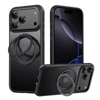Buy 360° Rotatable Stand Ring Holder, Compatible with Magsafe, Magnetic Kickstand Shockproof Cover - ROMAN at Caseles-iPhone 17 Pro Max, Black