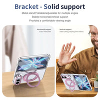 Buy Transparent Magnetic Case with 360° Metal Ring Stand, 1:1 Precise Camera Protection, Screen Protector & 12FT Drop Defense - REVON at Caseles-iPhone Duo, Black