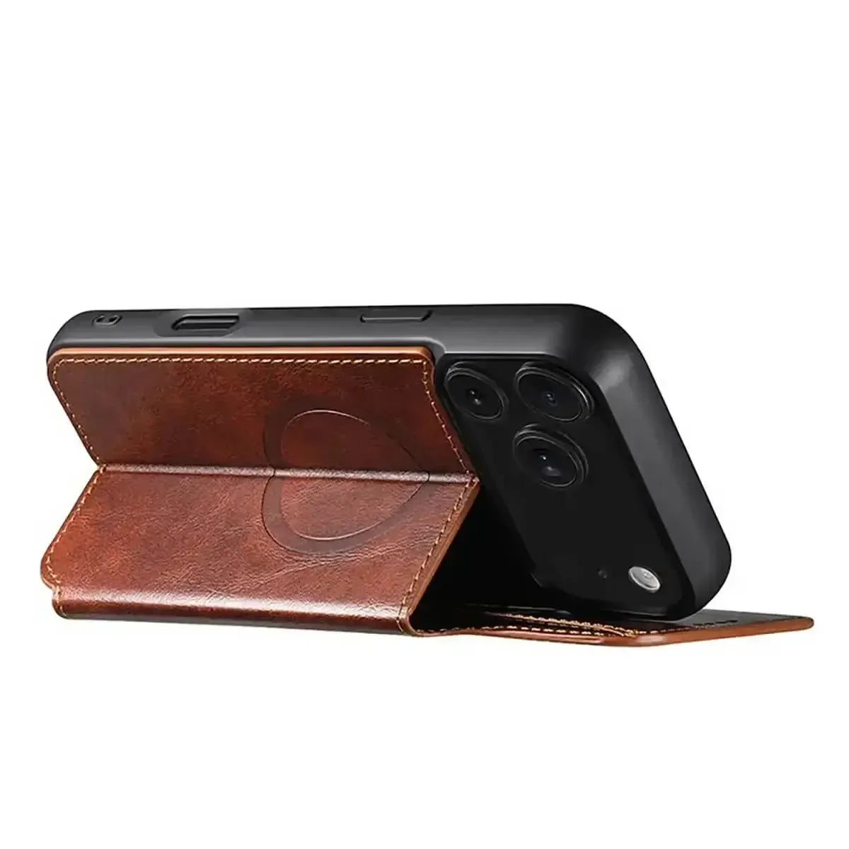 Buy Classic Wallet Phone Case, Support MagSafe Wireless Charging, Magnetic Flip, Premium Leather - SHAKAR at Caseles-iPhone 17 Pro Max, Shakar-Brown