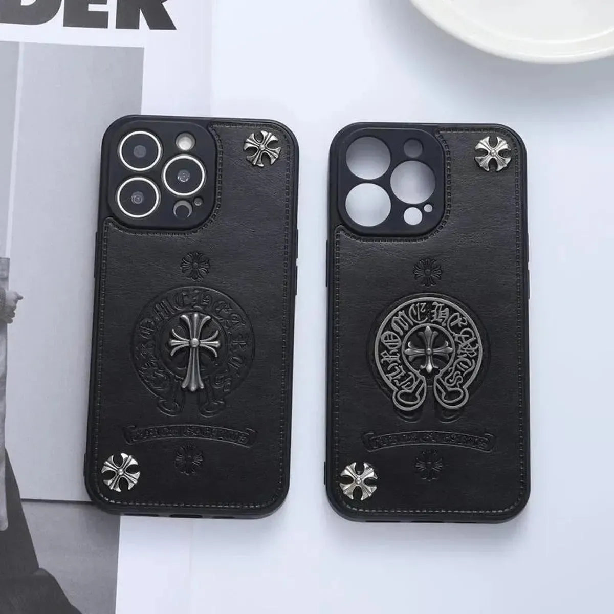 Buy Chrome Hearts Style Phone Case for iPhone, Thickened Anti-fall Phone Case - Simon at Caseles-iPhone 16 Pro Max, Style 1