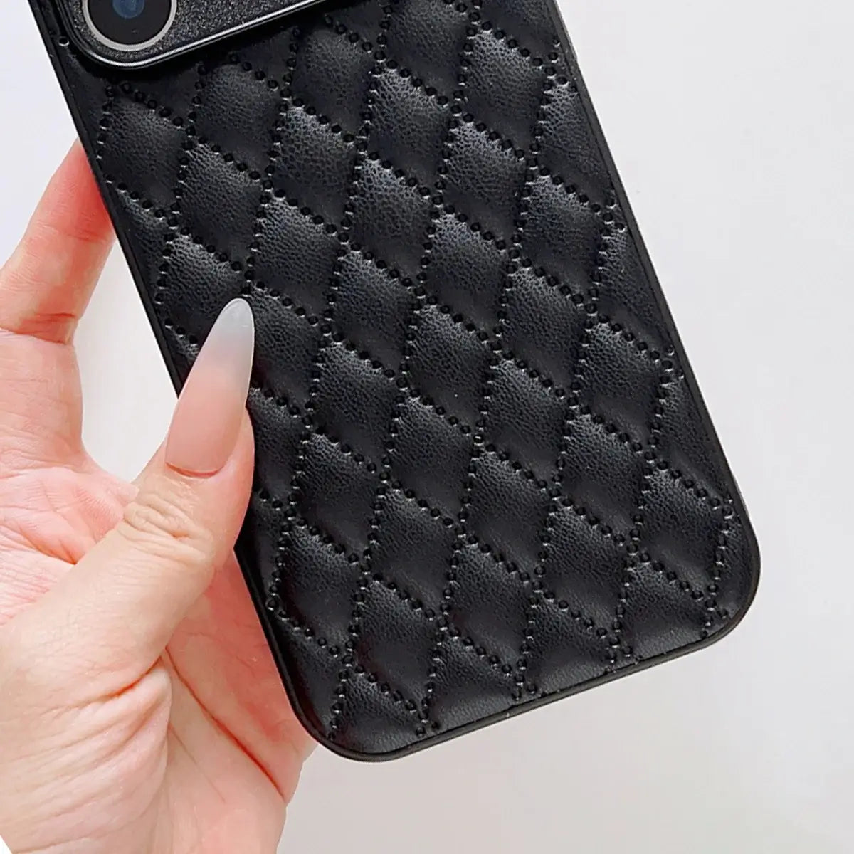 Buy Camellia Quilted Case with 1.2m Crossbody Strap, Universal Single & Dual Hole Attachment, Shockproof Fashion Cover - SMITA at Caseles-iPhone 17 Pro Max, Quilting