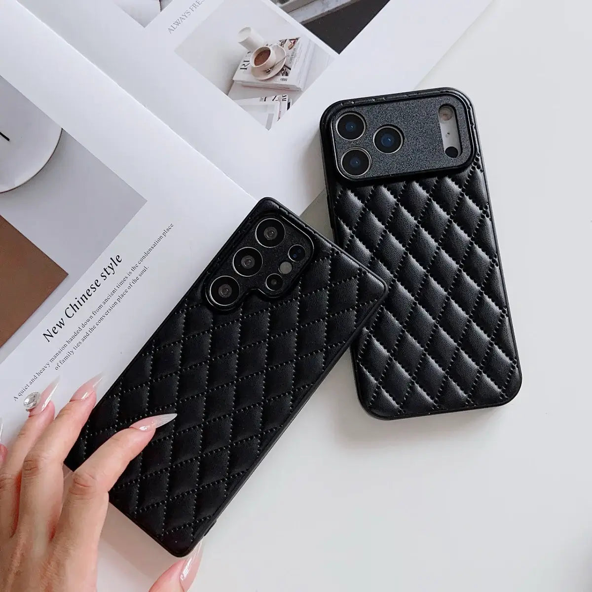 Buy Camellia Quilted Case with 1.2m Crossbody Strap, Universal Single & Dual Hole Attachment, Shockproof Fashion Cover - SMITA at Caseles-iPhone 17 Pro Max, Quilting