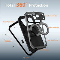 Buy 360° Rotatable Magnetic Stand Case | Full-Body Protection, Lens Guard & Wireless Charging Support - Stark at Caseles-iPhone 17 Pro Max, Orange