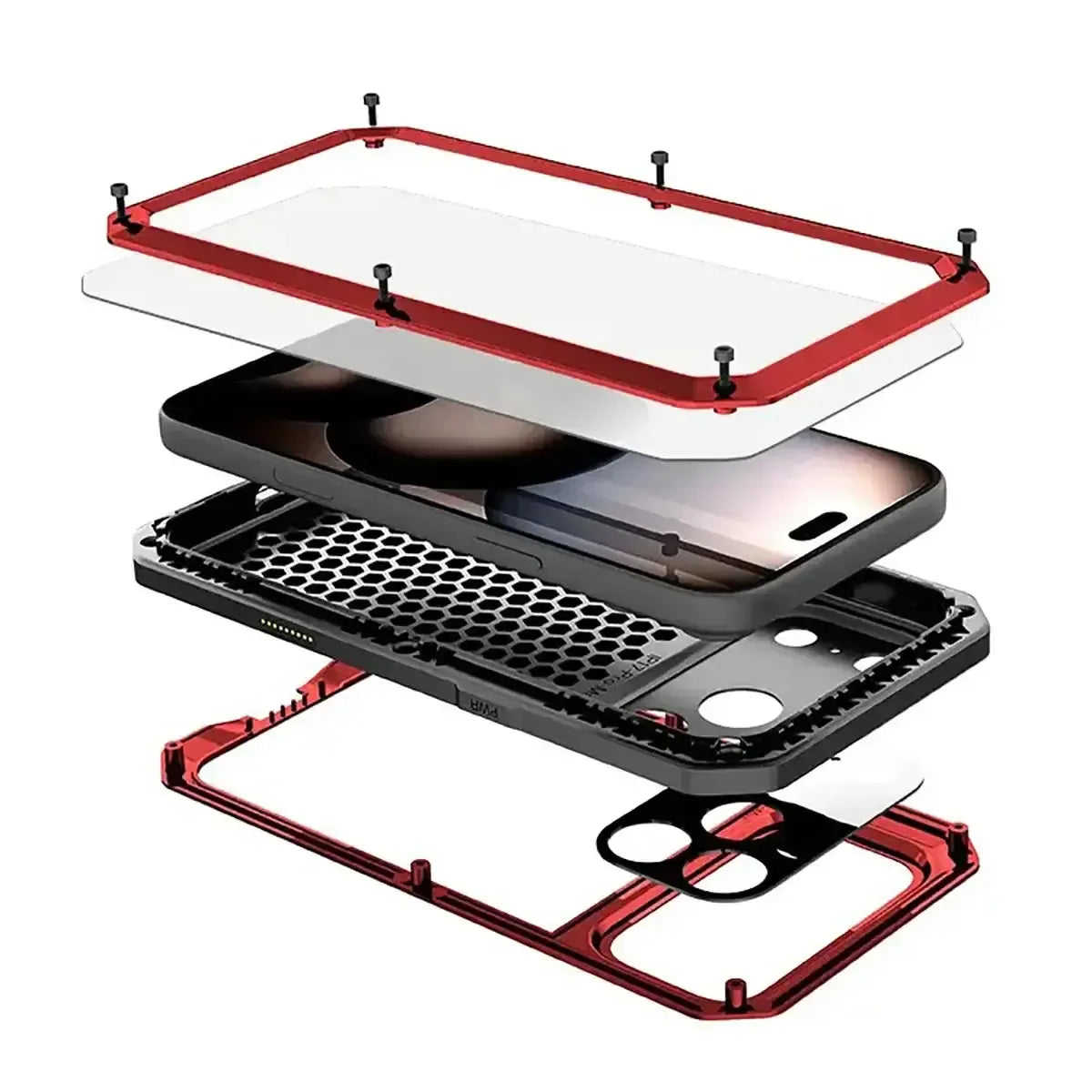 Buy Classic Full Body Metal Armor Phone Case, with Screen Protector, Heavy Duty Defender Shockproof Case - TADDEO at Caseles-iPhone 17 Pro Max, Taddeo-Black