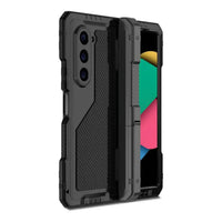Buy Classic Full Body Metal Armor Phone Case, with Screen Protector, Heavy Duty Defender Shockproof Case - TANK at Caseles-Samsung Galaxy Z Fold 6, Taddeo-Black