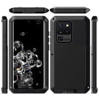 Buy Classic Full Body Metal Armor Phone Case, with Screen Protector, Heavy Duty Defender Shockproof Case - Theo at Caseles-Samsung Galaxy S25 Ultra, Black
