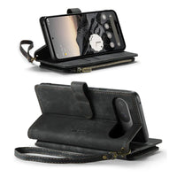 Buy Zipper Flip Folio Wallet Phone Case, Premium Leather Cover with Card Slots Cash Pocket Magnetic Closure and Kickstand,Devy at Caseles-Google Pixel 9 Pro XL, Brown