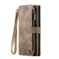 Buy Zipper Flip Folio Wallet Phone Case, Premium Leather Cover with Card Slots Cash Pocket Magnetic Closure and Kickstand,Devy at Caseles-Google Pixel 9 Pro XL, Brown