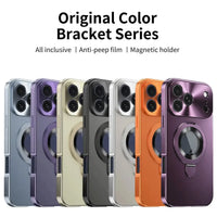Buy Caseles Anti-Spy Metal Armor for iPhone: 360° Rotating Stand, 9H Privacy Glass & MagSafe Shield - VADEN at Caseles-iPhone 17 Pro Max, Orange