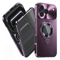 Buy Caseles Anti-Spy Metal Armor for iPhone: 360° Rotating Stand, 9H Privacy Glass & MagSafe Shield - VADEN at Caseles-iPhone 18 Pro Max, Burgundy