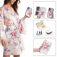 Buy 2-in-1 Floral Armor for iPhone: 15 Card Slots, Anti-Spy Shield, RFID Protection & MagSafe - Vala at Caseles-iPhone 17 Pro Max, Black