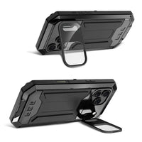 Buy iPhone Heavy Duty Metal Case with 360° Full Body Protection, Sliding Camera Cover, Built-in Screen Protector, Shockproof & Dustproof Armor Phone Cover - Warren at Caseles-iPhone 17 Pro Max, Black
