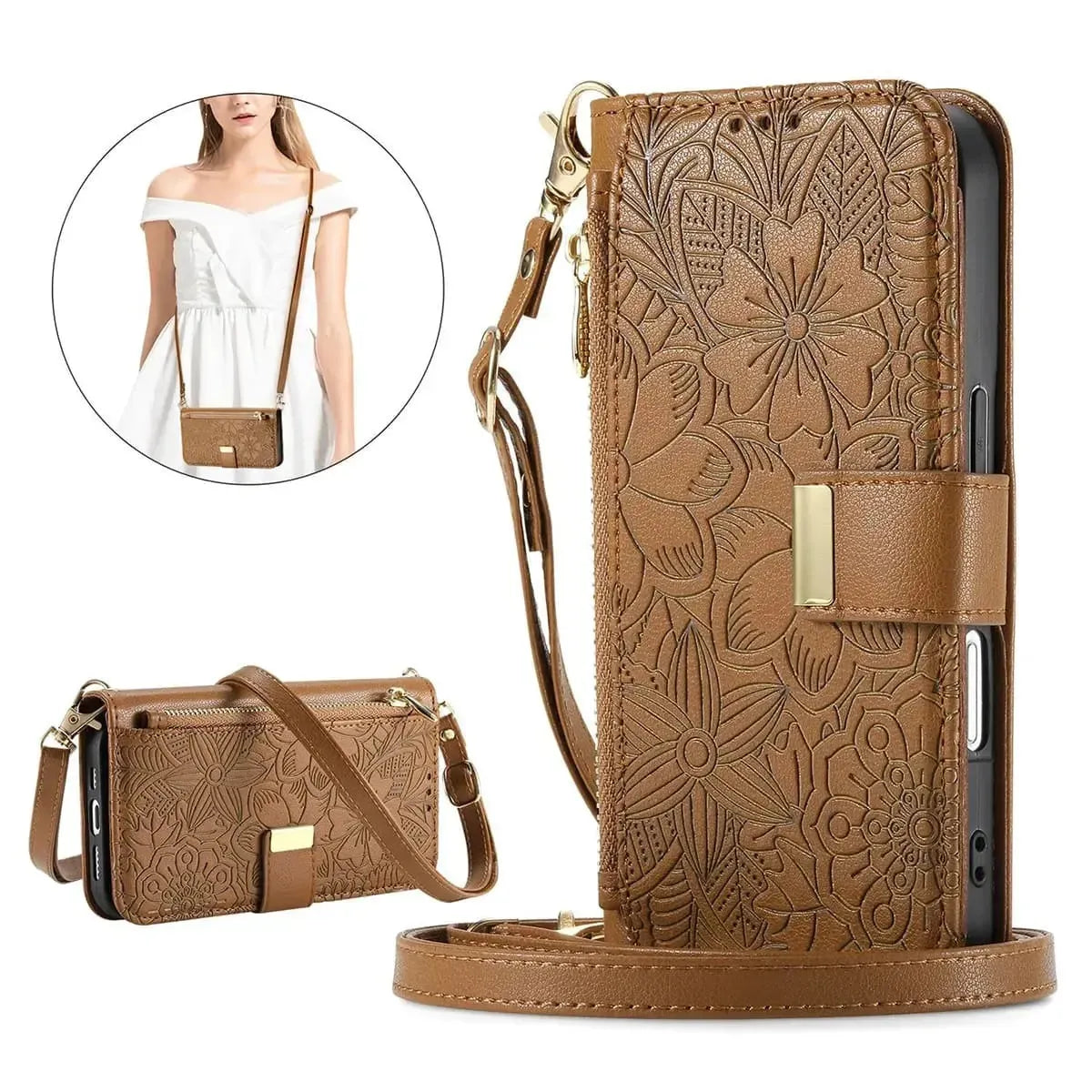Buy PU Leather Wallet iPhone 17 Case with Card Slots, Wrist Strap, Stand, and Full Shockproof Protection, Willow at Caseles-iPhone 17 Pro Max, White