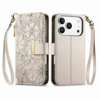 Buy PU Leather Wallet iPhone 17 Case with Card Slots, Wrist Strap, Stand, and Full Shockproof Protection, Willow at Caseles-iPhone 17 Pro Max, White