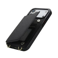 Buy Crossbody Wallet Case for iPhone, Magnetic Leather Flip Cover with Detachable Lanyard Strap, Card Holder & Kickstand, Shockproof Protection, Wyla at Caseles-iPhone 17 Pro Max, Black