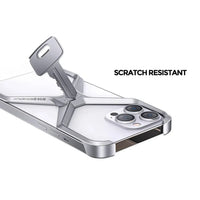 Buy Metal Frameless Phone Case, X Shaped Cool Design, Slim Aluminum Alloy Bumper, Shockproof - X at Caseles-iPhone 16 Pro Max, Grey